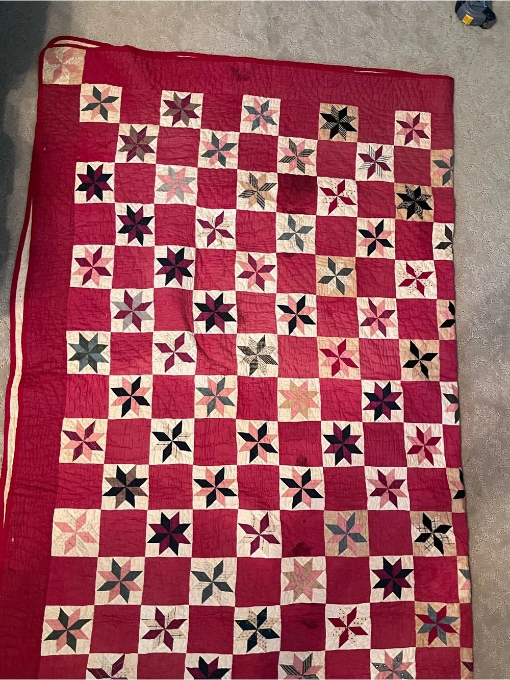 Vintage Antique LeMoyne Star Handmade Quilt